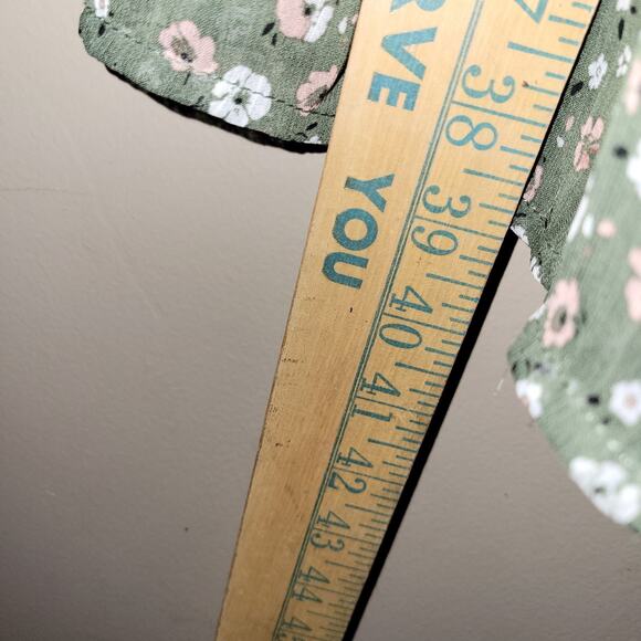 Trixxi Green Floral Thin Cottage Smocked Dress 3Xl Puff Sleeve - Picture 2 of 10